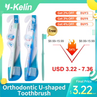 2020 New Arrival y-kelin w kształcie litery U ortodontyczna szczoteczka do zębów miękkie włosie ortodoncja szczoteczka do zębów brace szczoteczka do zębów mała głowa 1